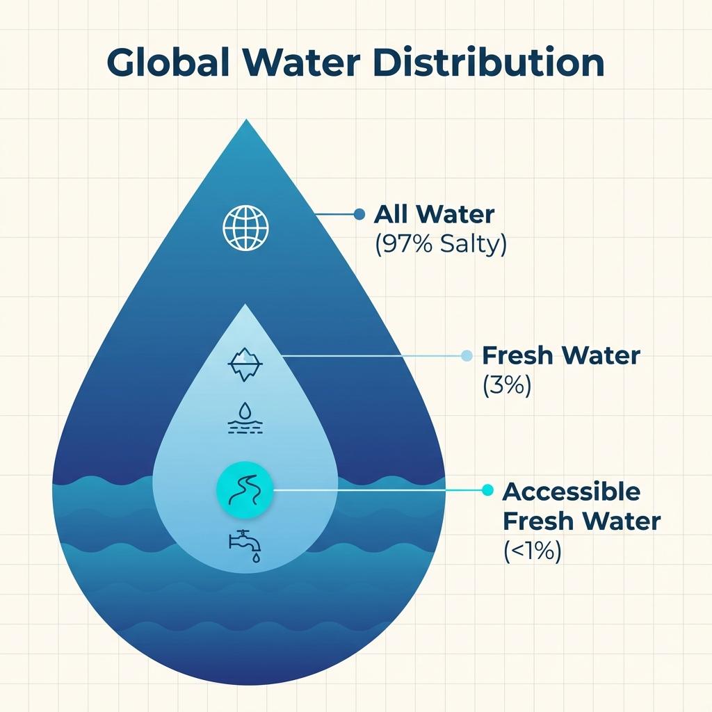 Répartition de l'eau sur Terre