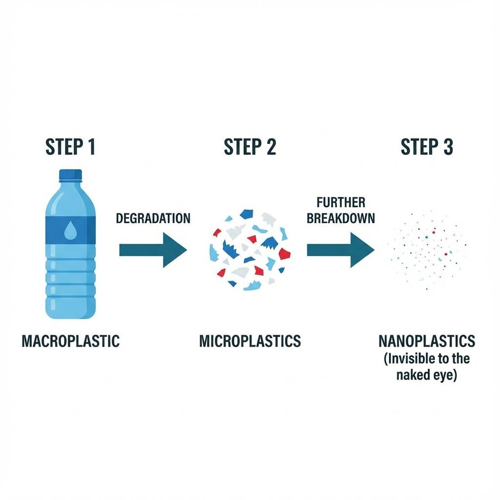 Dégradation du plastique : Macro à Nano
