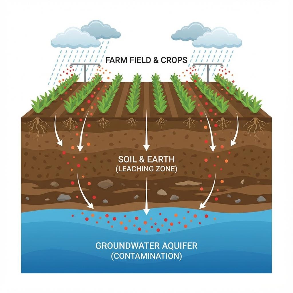Lessivage des pesticides vers les nappes