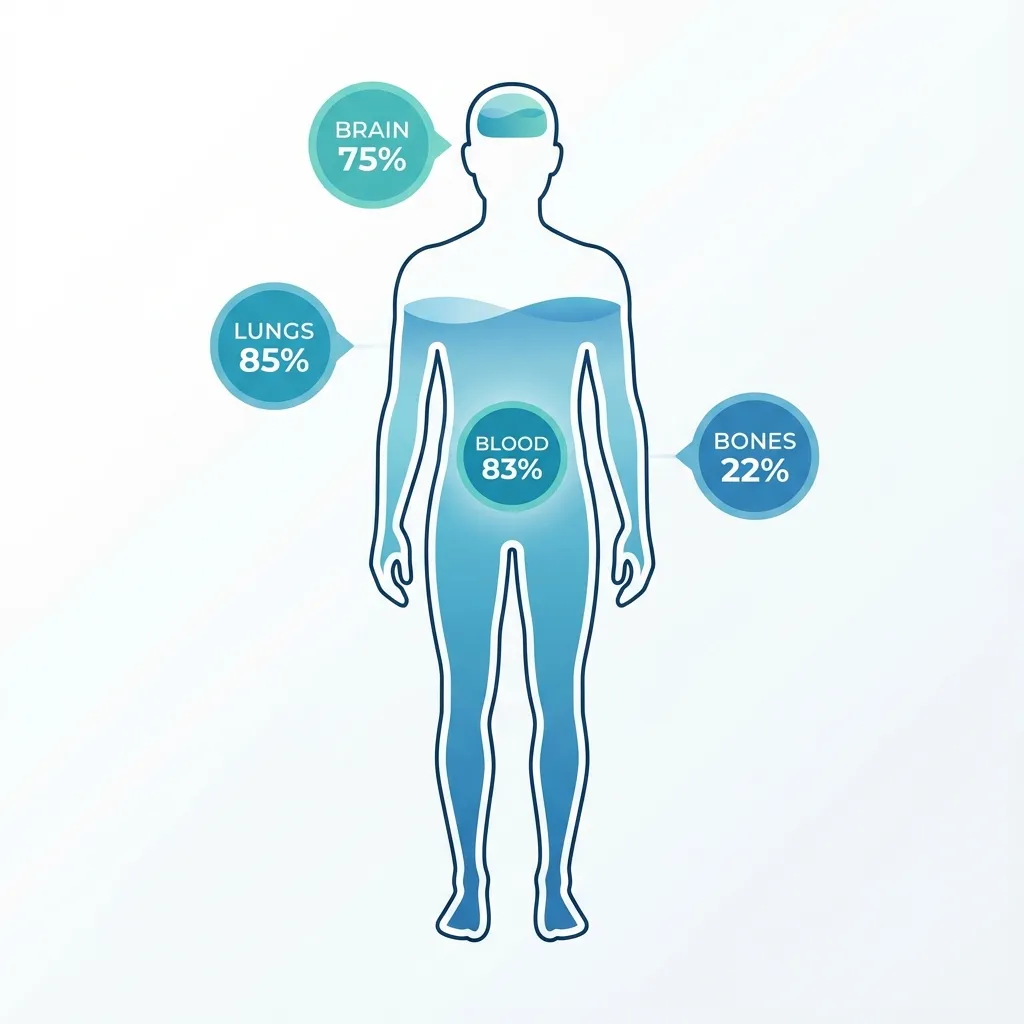 Répartition de l'eau dans le corps humain