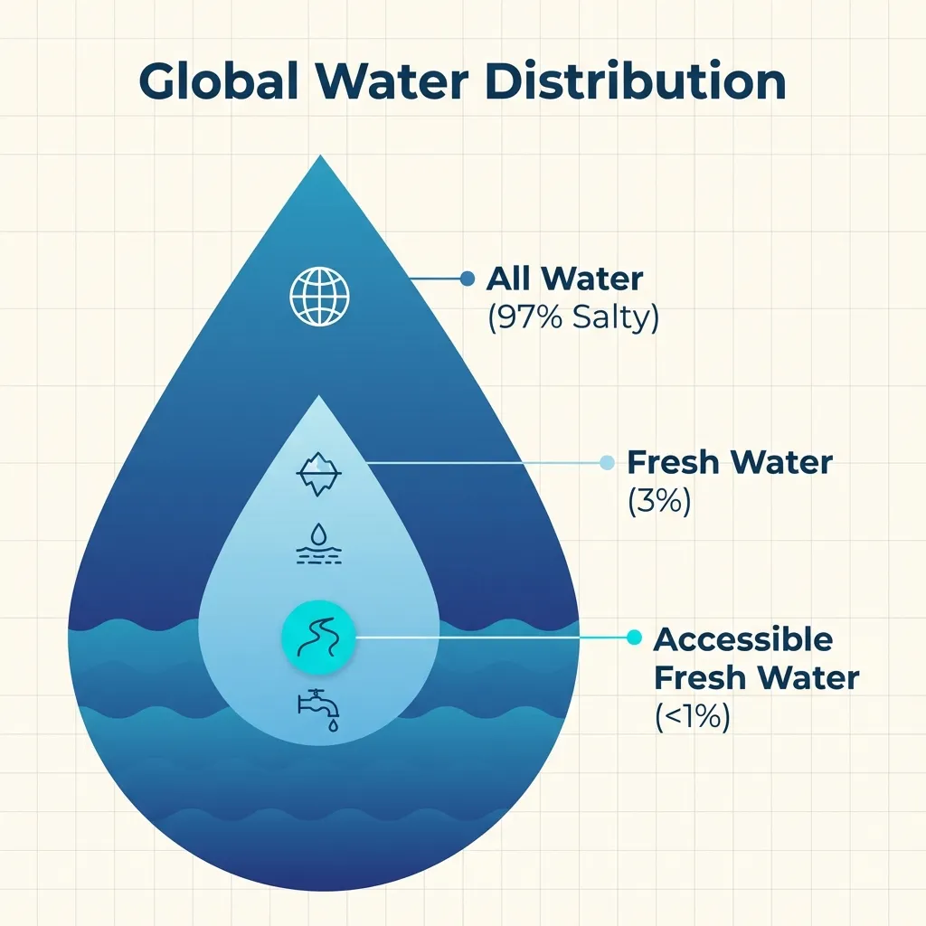 Répartition de l'eau sur Terre