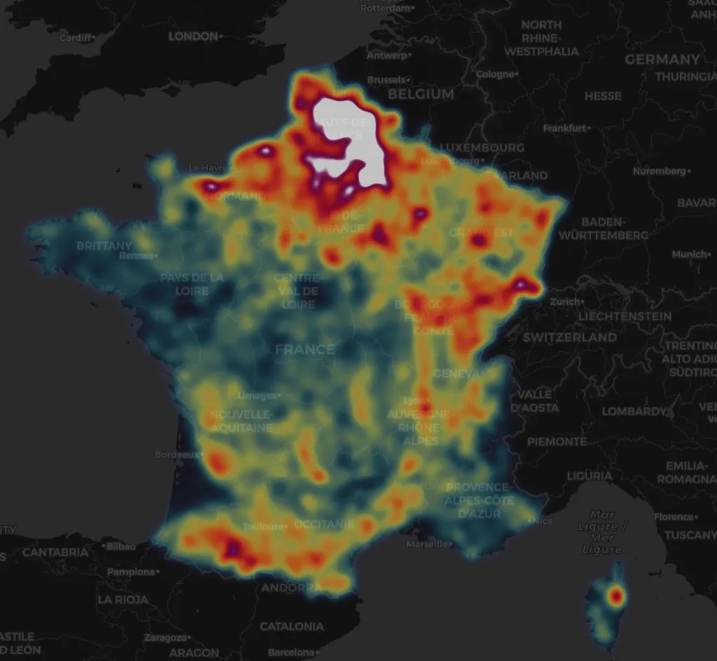Vue heatmap des dépassements
