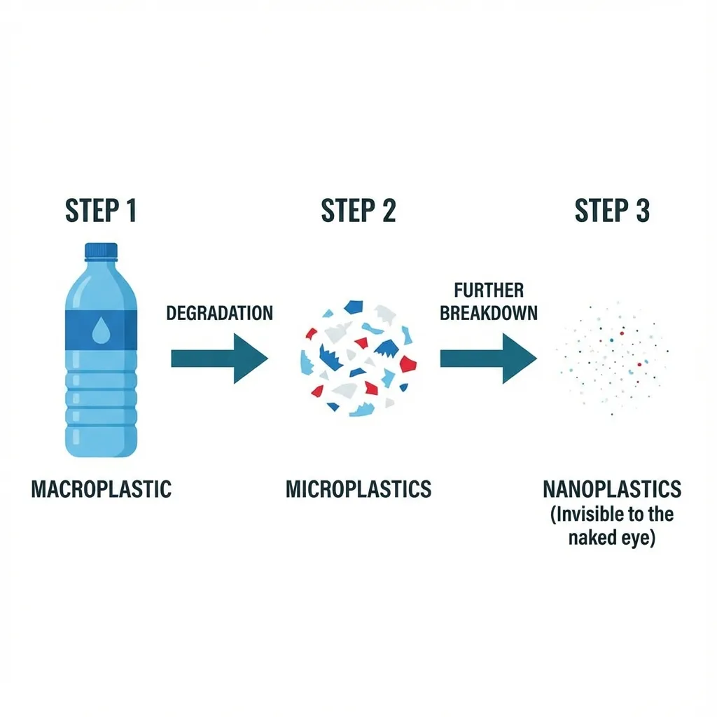 Dégradation du plastique : Macro à Nano